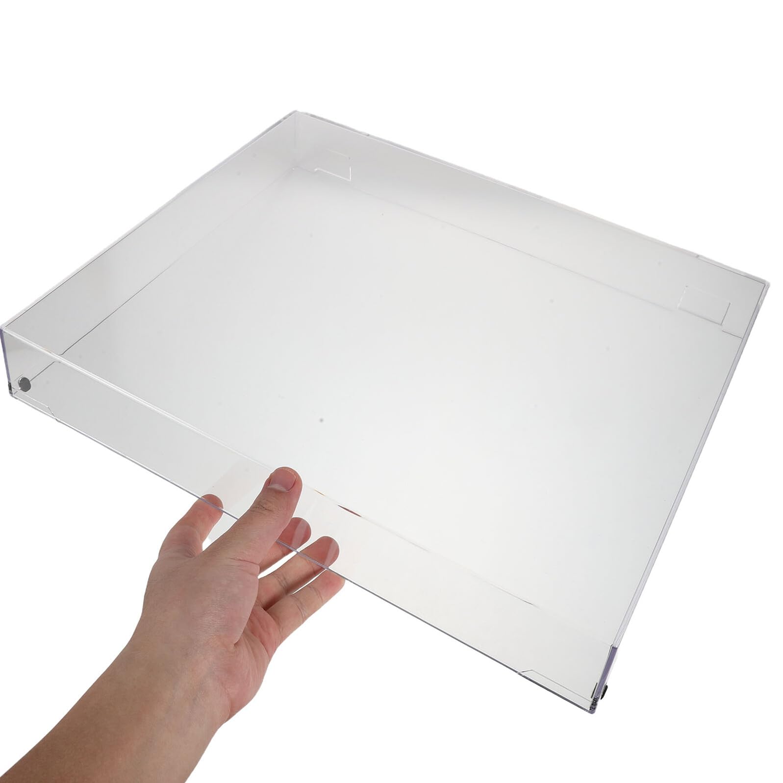 COHEALI Cubierta Antipolvo Acrílica Transparente para Tocadiscos 416.5x340x60 Mm, Funda Protectora Rectangular para Platos Giratorios, Protección contra Polvo y Arañazos para Equipos