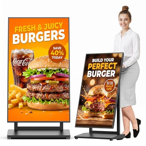 Image of 43 inch Digital Signage Display Kiosk, 4K UHD Anti-Glare LCD Advertising Screen, Portable Floor Standing Auto AD Player Android14 App-Based Control with USB /HDMI /WiFi, Bluetooth 5.3