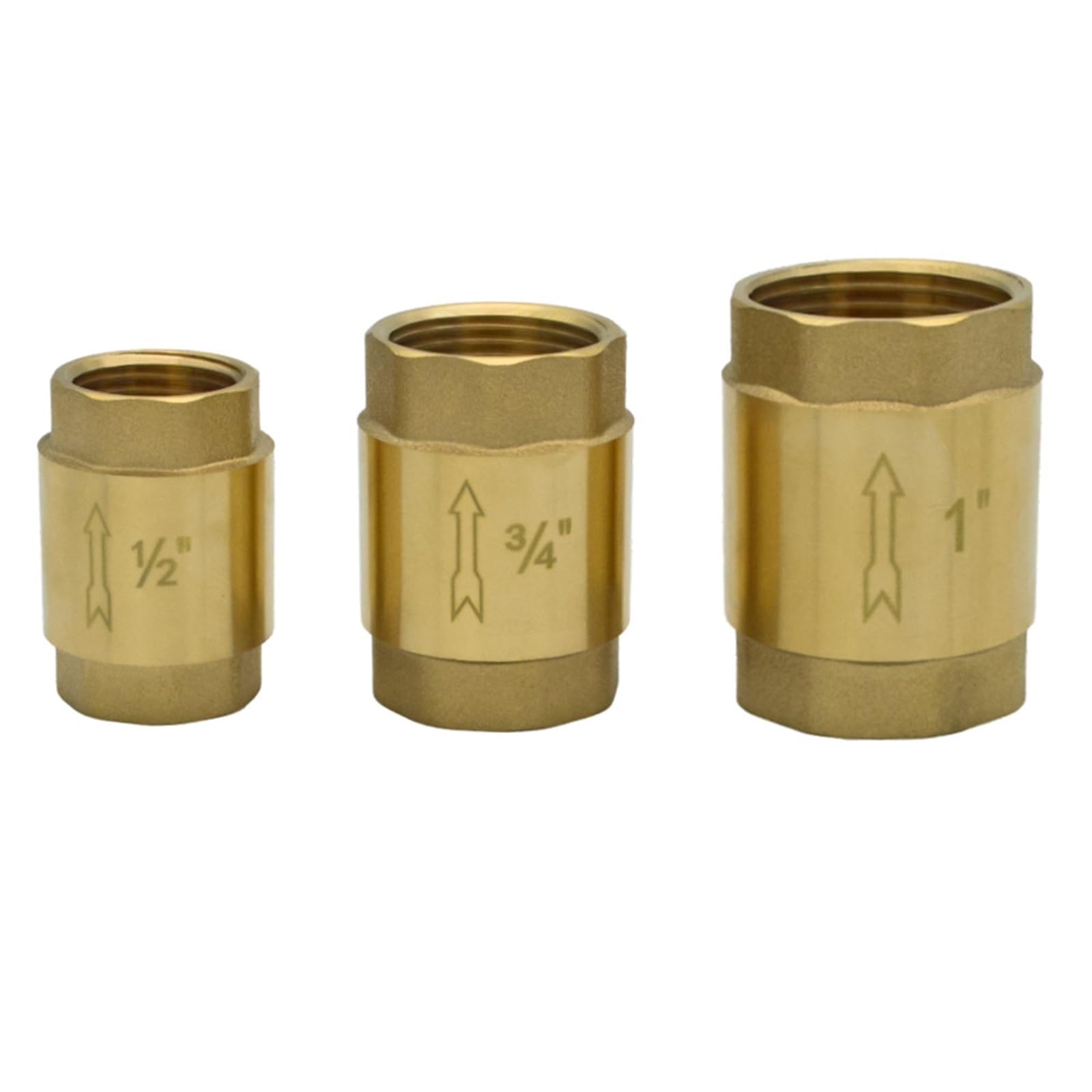 Dkgnyxnplj Dn32 Brass In-Line Spring Check Valve 1/2" 3/4" 1-Way Backflow Water Control Valve(Dn32)