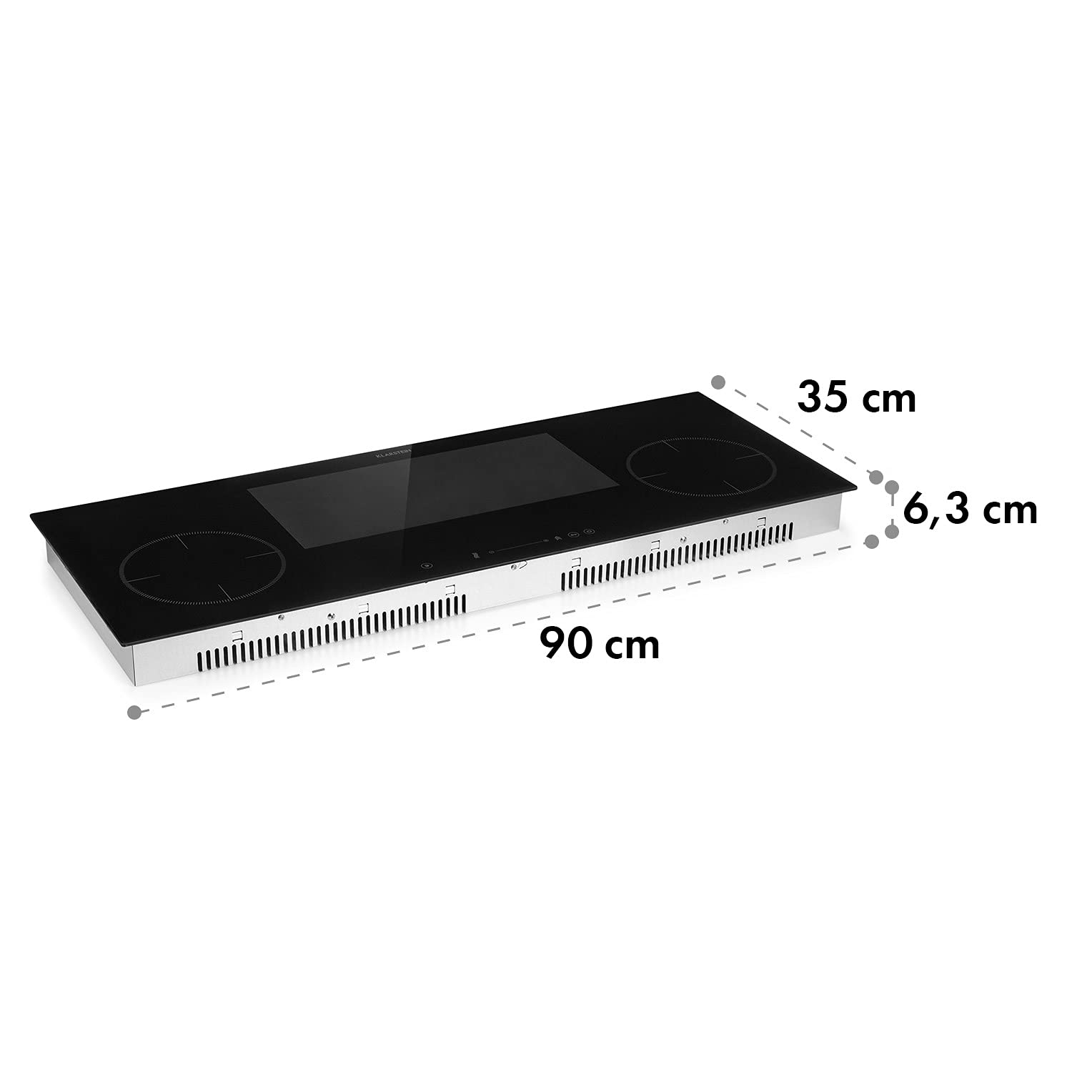 Klarstein Delicatessa Płyta Indukcyjna 90 cm - 4 strefy grzejne do Zabudowy, 7000 W ThermoBoost, Ceramika Szklana, Panel Dotykowy, Timer, Szybkie Nagrzewanie, Czarna