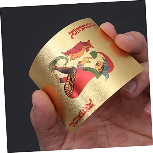 ABOOFAN Gold Folien Pokerkarten Professionell Langlebig Mit Ausgezeichnetem Griff Für Weihnachtsfeier Und Familienspiele Edles Kartendeck in Glänzendem Gold Für Sammler Und Geschenk – Bild 6