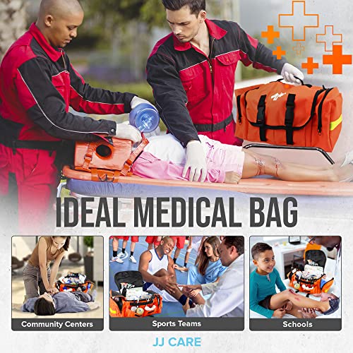 JJ-CARE-Trauma-Bag-250PCS-First-Responder-Kit-EMT-Bag-with-Padded-Strap-Reflective-Medical-Bag-Fully-Stocked-Multiple-Pockets-EMS-EMT-Bags-Fully-Stocked-First-Aid-Trauma-Bags-Fully-Stocked