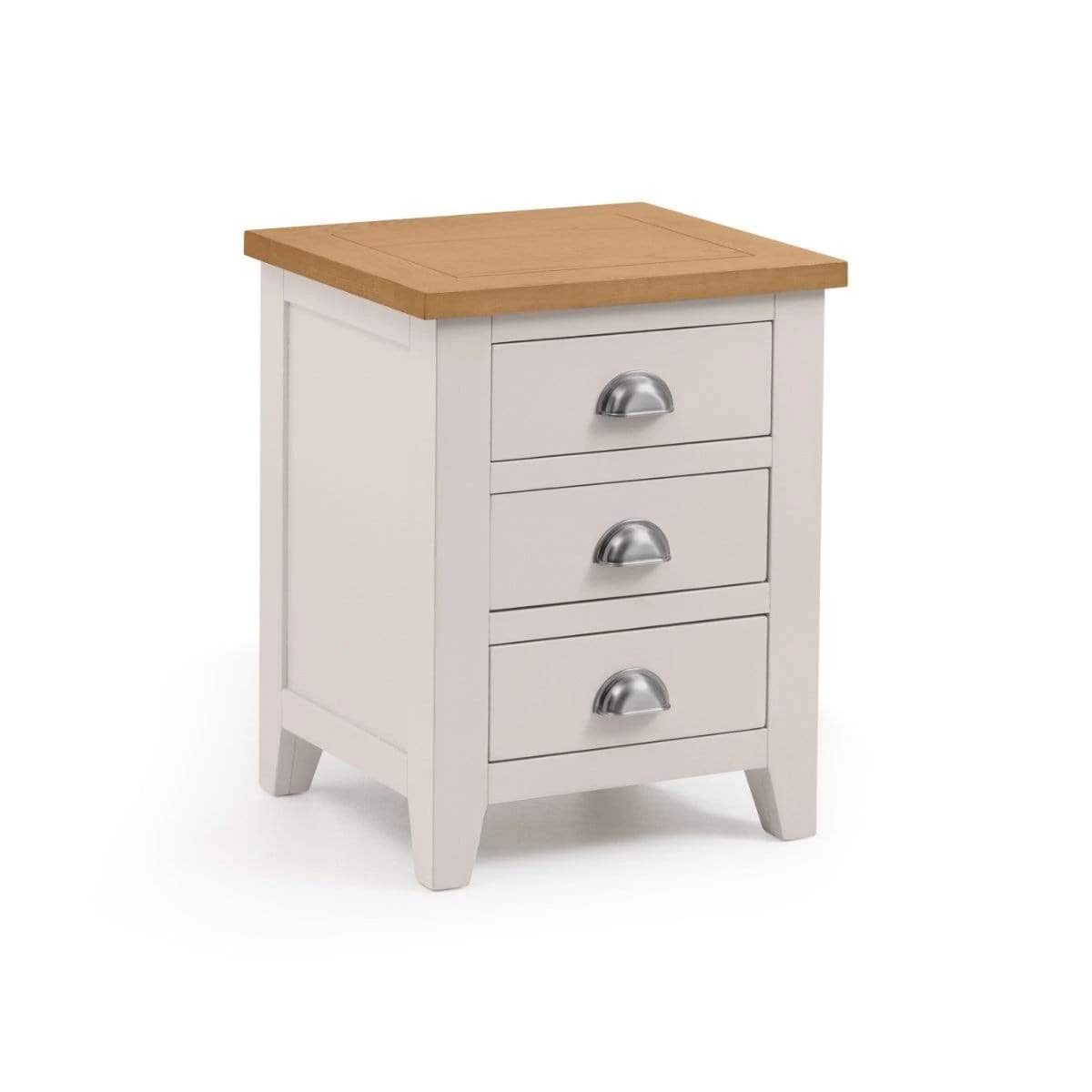Julian Bowen Richmond 3 Drawer Grey And Oak Bedside Table