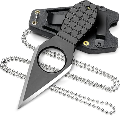 Image of 2PCS Neck Knife with Sheath and Necklace, Mini Fixed Blade Knife Necklace for Men, Ultra Small Pocket Knife EDC Tools Cool Gadgets for Camping, Survival, Hiking, Backpacking