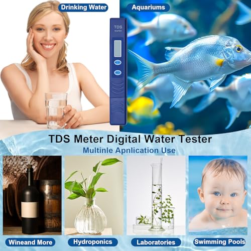 tds meter digital water testertds water testerwater tester for drinking water with 0-9990 ppm - reliable and accurate - use for homeaquariumspoolshand heldblue1pack