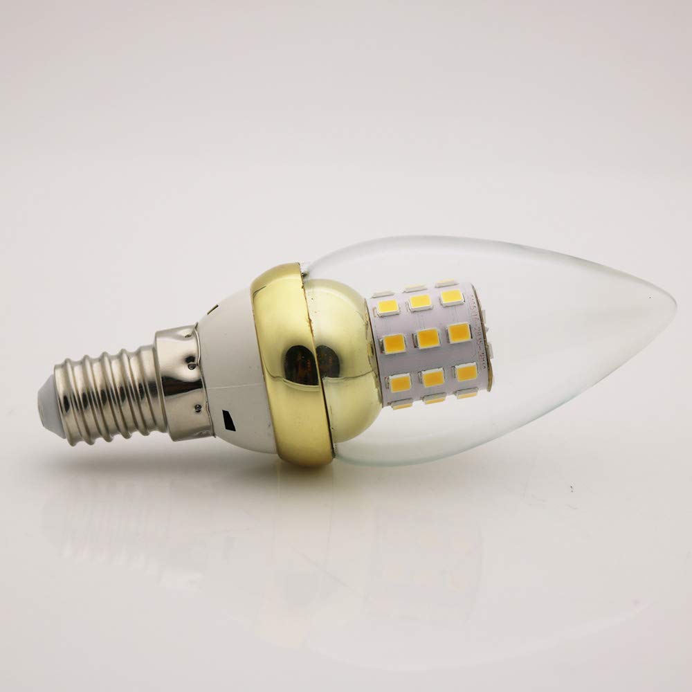 5 W E14 filamento LED incandescente C35, 2700 K – 3000 K blanco cálido, ultrabrillante, 450 lm, no regulable, lámpara rústica, estilo filamento transparente (20 piezas)