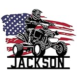 Personalized ATV Racing Metal Sign – Custom Quad Bike Rider Name Wall, Fence,...