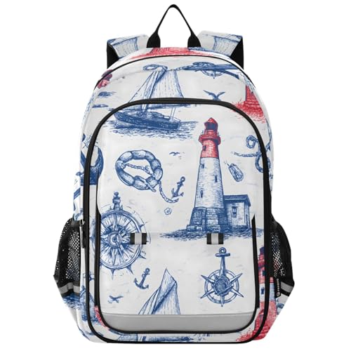 Sac à dos ordinateur portable enfants design marin pour les cours et sorties