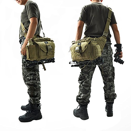 SHANGRI-LA Multi-functional Tactical Messenger Bag - Black - Thumbnail 4