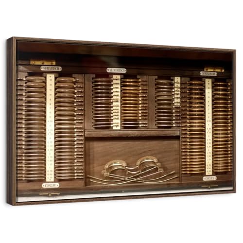 ElephantStock - Vintage Optometry Wall Art - Horizontal Floating Framed