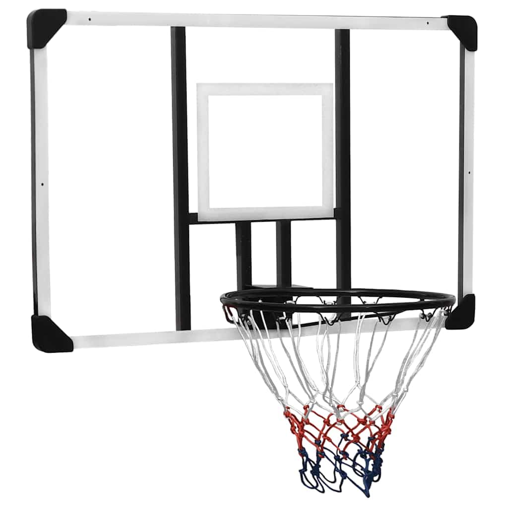 Basketballkorb Transparent aus Polycarbonat x x mit Stahlring, Nylonnetz, Wandbrett für Indoor Outdoor Garten Hof Spielplatz Training als Ersatzbrett