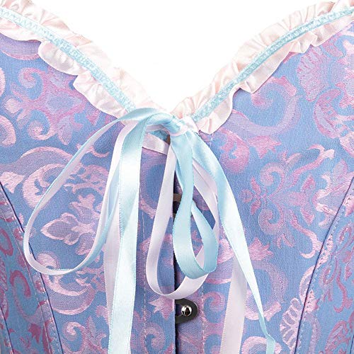 mmknlrm Espartilho feminino sexy vintage gótico festa floral com cadarço slim corpete (roxo, P)