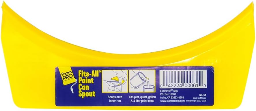 FoamPRO 61-5 Fits-All Paint Can Spout, 5 Piece Pack, Yellow