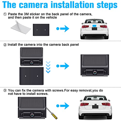 Leekooluu Solar Wireless Backup Camera Hd 1080P Rechargeable System 5'' Monitor 3 Mins Installation For Car Truck Camper Small Rv Hitch Rear View Camera Lk14 #TOP7