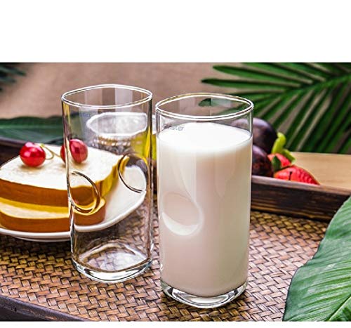Image of FINSTER Crystal Cut Water /Milk Glasses Set of 4-300 ml Transparent Long Glass Highball Glasses | Juice Plaza Tumbler