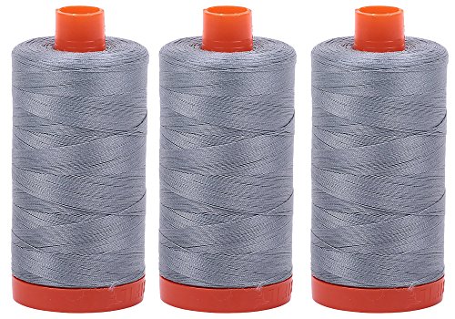 Paquete de 3 grandes bobinas de hilo de algodón egipcio Aurifil 50wt miniatura 1