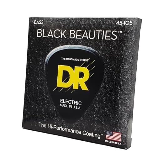 DR Strings BLACK BEAUTIES™ - Black Colored Bass Strings: Medium 45-105