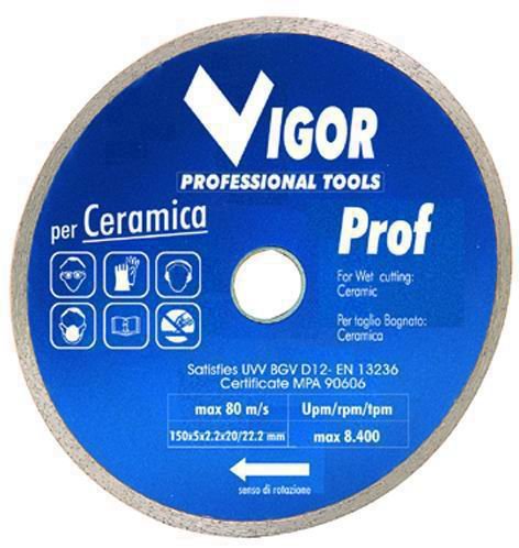 Vigor Dischi Diamantati Corona Continua Ramica Prof-Blu Diametro Mm.150 Vigor Dischi Diamantati Corona Continua Ramica Prof-Blu Diametro Mm.150