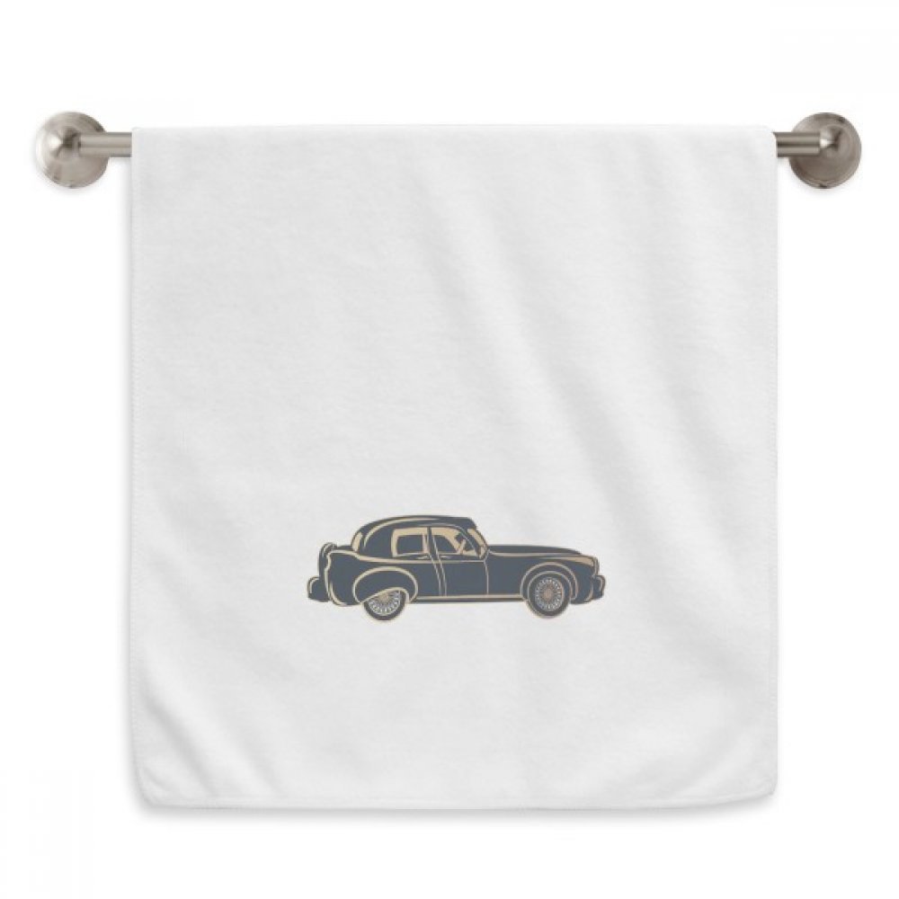 Serviettes moelleuses 13x29 pouces motif voiture noire classique linge de toilette blanc
