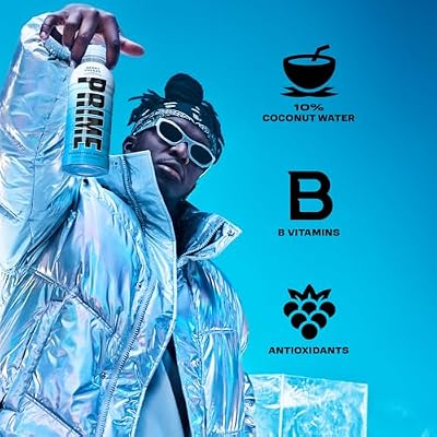 PRIME Hydration BERRY FREEZE, Sports Drinks, Electrolyte Enhanced for Ultimate Hydration, 250mg BCAAs, B Vitamins, Antioxidants, Low Sugar, 16.9 Fl Oz, 12 Pack