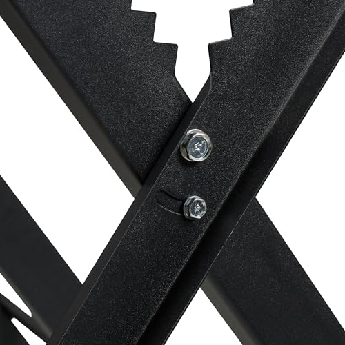 Relaxdays Sägebock, Holzsägearbeiten, klappbar, 150 kg, Sägegestell für Kettensägen, Stahl, HBT 80 x 81 x 83 cm, schwarz