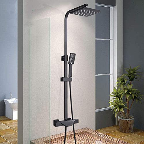 Juego de Ducha Negro, Grifo de Ducha de Lujo, bañera en Cascada, Grifo de Ducha Negro frío y Caliente, grifos mezcladores de Ducha, decoración