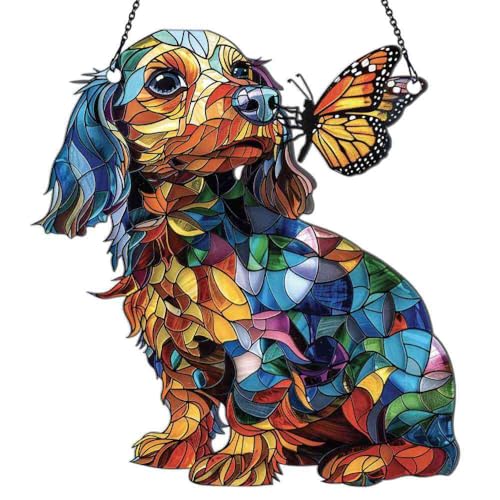 Image of Dachshund Acrylic Ornament Gift for Dog Lovers Christmas Window Decor