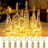 VOOKRY Wine Bottle Lights with Cork, 20 LED 8 Pack Battery Operated Cork Fairy String...