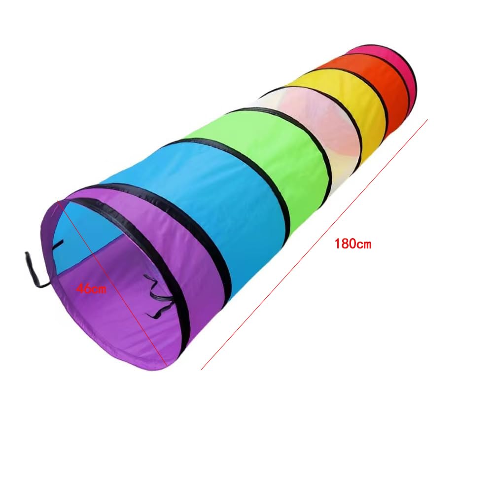 Tunnel de jeu, tente tunnel de jeu pour enfants, tunnel de jeu pop-up, tunnel de jeu pliable pour garçons, filles, animaux de compagnie, jouer à l'intérieur et à l'extérieur, jeu de jardin (180 cm x