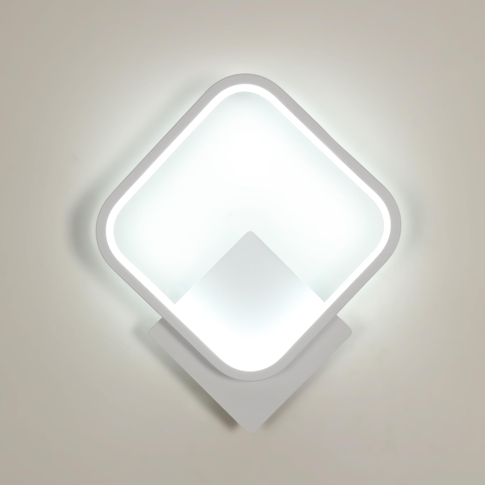 Osairous Applique LED da Parete Interno, 17W 1912LM Lampada da Parete Moderno Quadrato in Alluminio, Lampade da Muro per Camera da Letto, Soggiorno, Corridoio, Scale, Bianco Freddo 6500K, Bianca