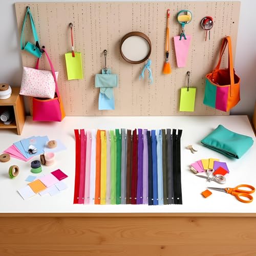 20 Pcs Nylon Coil Zippers Colorful Craft Zippers Sewing Zipper for Making Bags Pouches Fasteners (12 Inch - Thumbnail 6