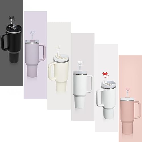 Miniatura 8 de 4 fundas de popote para Stanley Cup de 40 a 20 onzas, tapas de silicona de 0.4 pulgadas, accesorios de tazas Stanley, a prueba de polvo y fugas (4