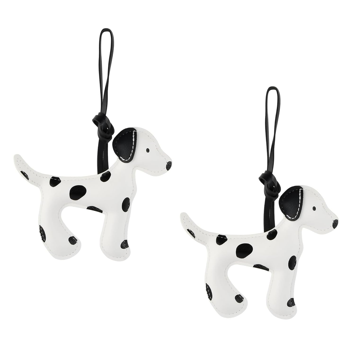 Gansdnek 2PCS Leather Dog Bag Charm Dog Lover Charm Keychain PU Leather Lanyard For Secure Attachment On Bags Handbag Charm Accessories