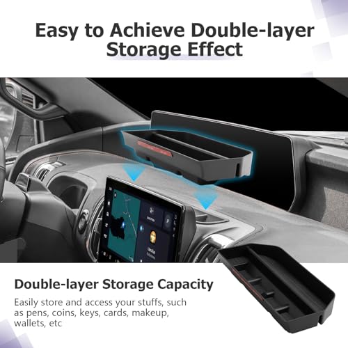 Image of LUWU 2026 2027 Ford Expedition Accessories Compatible with 2025 2026 2027 Ford Expedition (Active /Platinum /Tremor /King Ranch) Center Console Organizer, Dashboard Storage Tray ABS Material Black 2-Pack