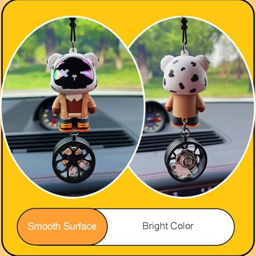 Image of YOURKARTS.COM Bunny Astronaut Car Hanging Ornament - Rearview Mirror Pendant Bear Design | Cute Car Interior Decor for Dashboard & Mirror Styling | car Accessories 2025