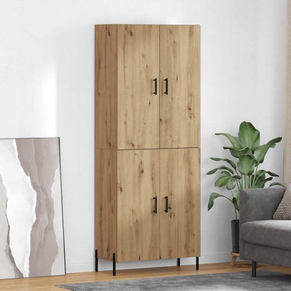 Tablero de madera de roble Artisan, montado en la pared, 69,5 x 34 x 180 cm, con espacio de almacenamiento y diseño minimalista para salón, montaje en pared y ahorra espacio