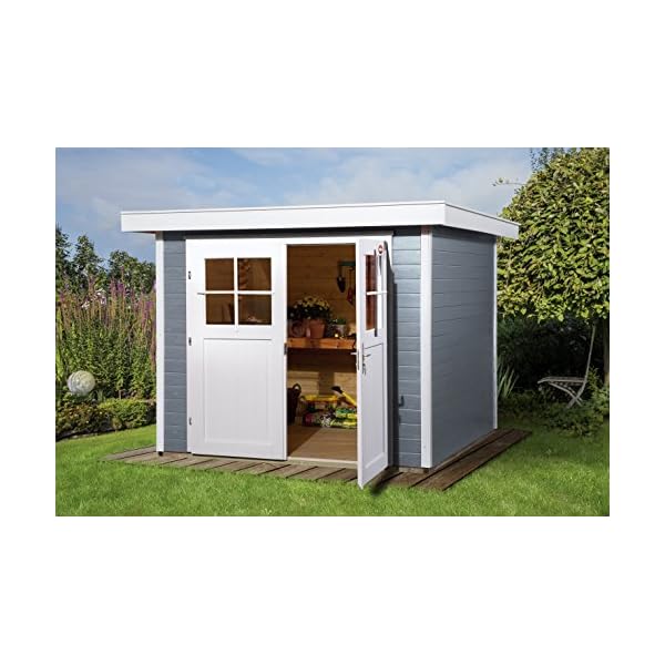 Weka Gartenhaus 227, grau, 255 x 280 x 217 cm – Bild 3
