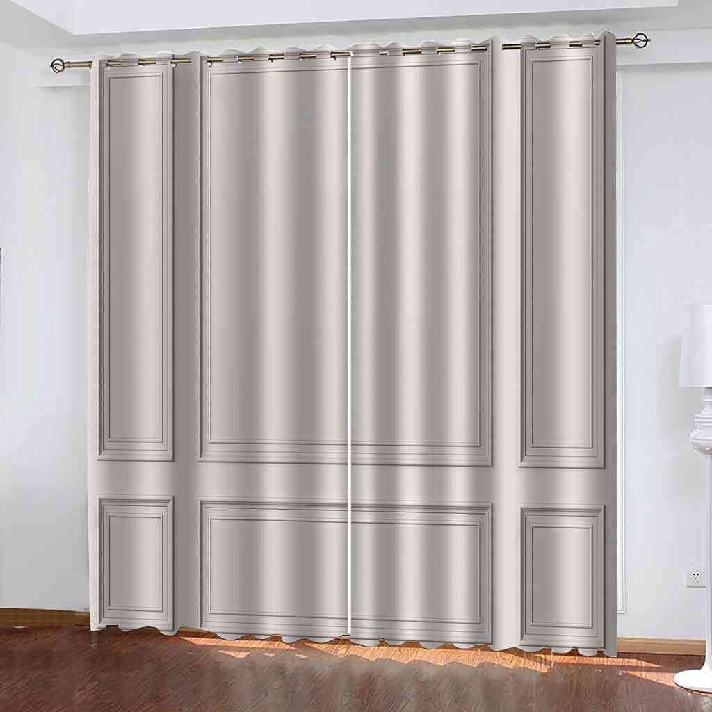 Rideau Occultant Anti Bruit et Froid Blanc Impression Salon Chambre