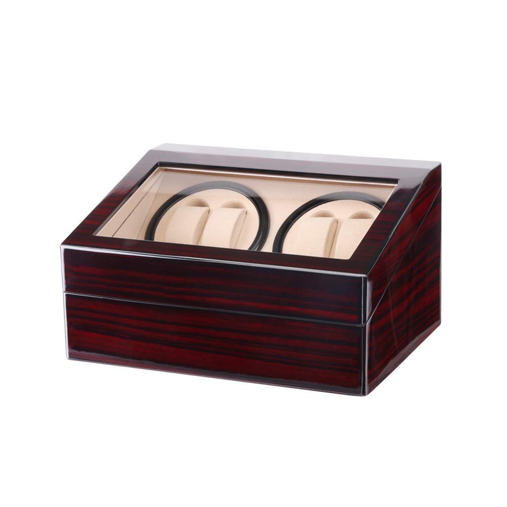 OLSKFUH Watch Watch Winder For 10 Automatic Watches Wood Shell Piano Paint Exterior And Extremely Silent Motor Flexible Plush Pillow,