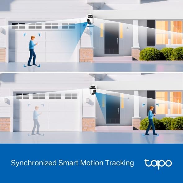 Tapo C545D – Cámara de Seguridad Exterior Wi‑Fi 2K Dual Lente Pan/Tilt con Seguimiento Inteligente, visión Nocturna a Color, detección IA de Personas/Mascotas/vehículos y Audio bidireccional 7