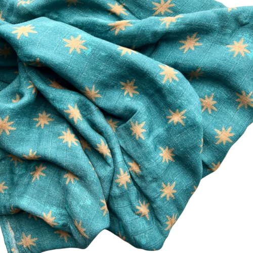 Image of Our Lady of Guadalupe Catholic Baby Swaddle | Mary's Mantle Soft & Luxury Baby Muslin Cotton Swaddle Blanket | Newborn Essentials for Girls and Boys | 47" X 47" Our Lady of Guadalupe Stars Swaddle