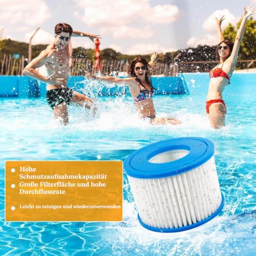 ZZXLOPEZ 6er Pack Filter Typ S1, Filter SI für Pool für Easy Set Pool Filterkartuschen, Filterkartuschen Pool, Filterkartusche für Pool Typ S1, Intex PureSpa, Whirlpool Filter für 29001E Spa Filter