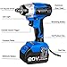 Brushless Cordless Impact Wrench 1/2-Inch, PROSTORMER 20V Max Lithium Battery Powered Impact Wrench Kit with 3000BPM Impact Power, 4.0Ah Battery, Fast Charger and 4 Sockets Included