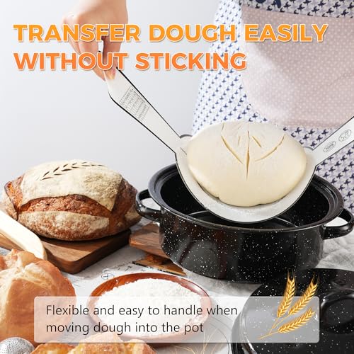 Image of Sourdough Starter Kit for Beginners, 34 oz Starter Jar with Scale Marking, 2 Silicone Proofing Baskets, Complete Bread Baking Kit with Guide & Recipes, Easy to Use & Clean - Yellow