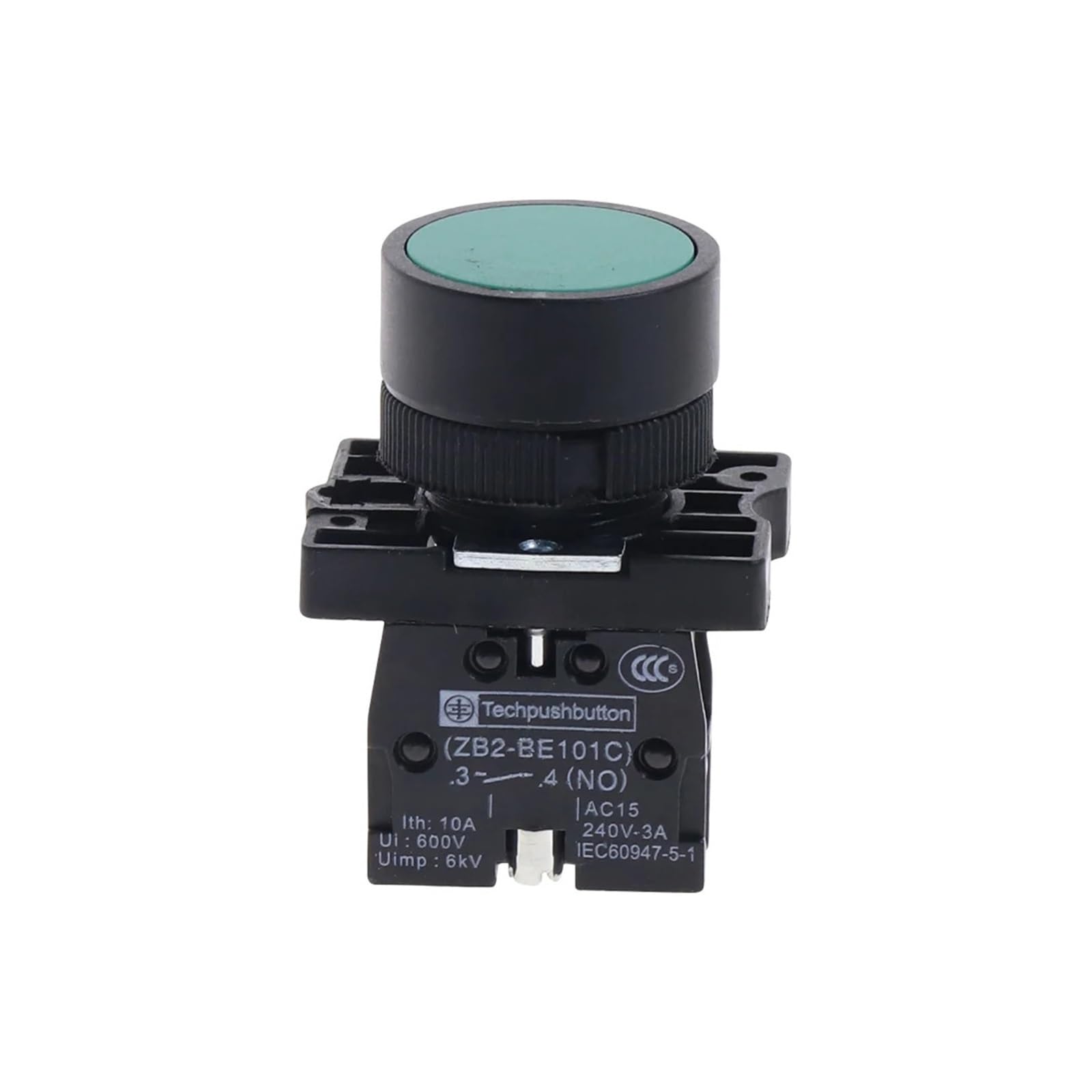 Interrupteur à bouton-poussoir momentané vert ZB2-EA31 22mm 10A 1NO
