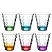 Leonardo Optic 025922 Lot de 6 verres à eau, lavables au lave-vaisselle, en verre coloré, multicolore, 215 ml