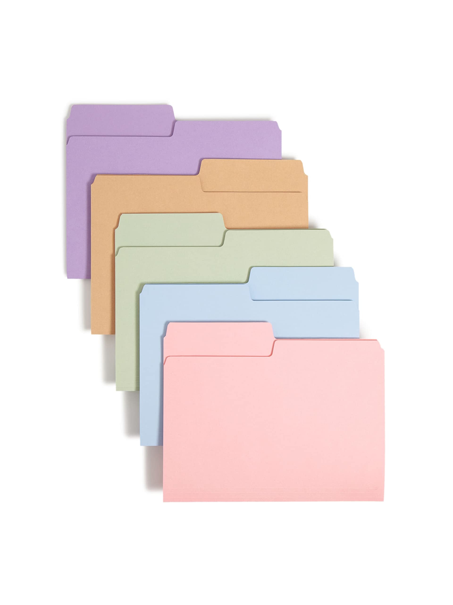 Smead SuperTab Dosya Klasörü, Büyük Boy 1/2 Kesim Sekme, Harf Boyutu, Çeşitli Pastel Renkler, Kutu başına 100 (11906)