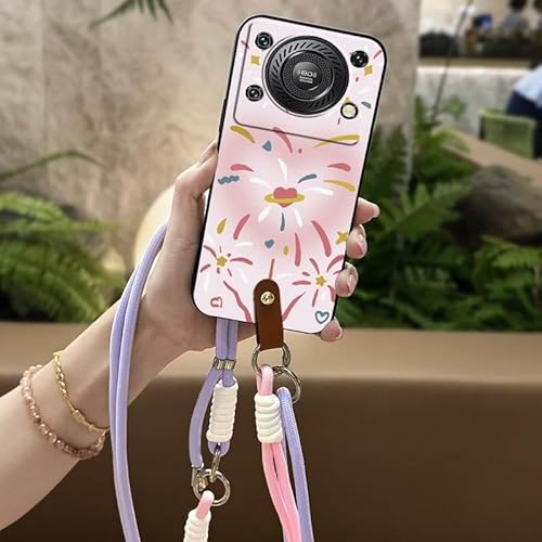 Phone Case Compatible with Oukitel C60/C60 Pro, Dirt-resistant Cartoon Crossbody Waterproof Full wrap Diagonal Anti-knock Back C