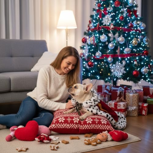 Lovelyshop Pet Serial Lux Fell Katze Hund Umhang für Halloween Kostüme, König Königin Prinz und Prinzessin, Cosplay-M/übergroß Rot