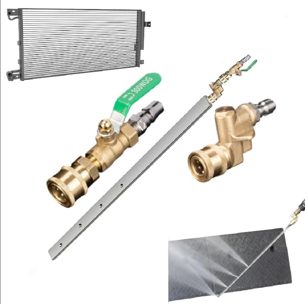 radiator cleaner wand - high-pressure hose extension for efficient cleaning, multipurpose quick connector with radiator flush kit,pressure washer accessories (Silver40Inch)